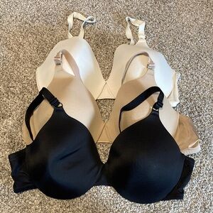3 Warner's Black, Cream, and Tan Bras set